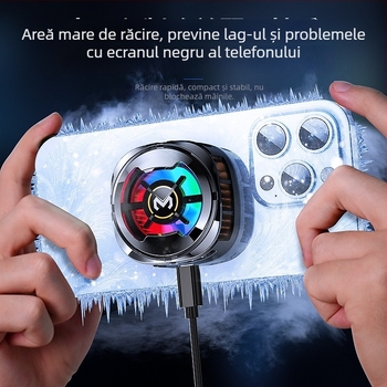 CX06 Clip magnetic pentru telefon cu afișaj digital, răcire cu semiconductori, 15W, USB-C, 146 g, placă de răcire din ABS + aliaj