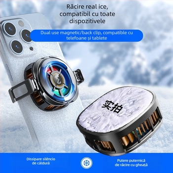 CX06 Clip magnetic pentru telefon cu afișaj digital, răcire cu semiconductori, 15W, USB-C, 146 g, placă de răcire din ABS + aliaj