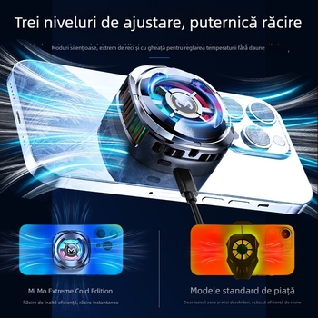 CX06 Clip magnetic pentru telefon cu afișaj digital, răcire cu semiconductori, 15W, USB-C, 146 g, placă de răcire din ABS + aliaj