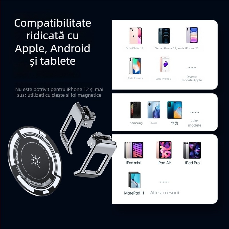 CX06 Clip magnetic pentru telefon cu afișaj digital, răcire cu semiconductori, 15W, USB-C, 146 g, placă de răcire din ABS + aliaj