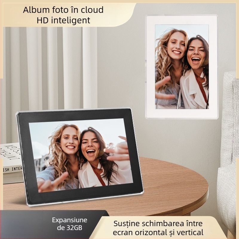 MOOARELEI L101 Ramă foto digitală – rezoluție 1280x800, 32GB stocare, suport TF card, formate imagine BMP/JPEG/PNG/JPG, redare muzică și video