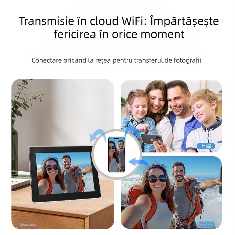 MOOARELEI L101 Ramă foto digitală – rezoluție 1280x800, 32GB stocare, suport TF card, formate imagine BMP/JPEG/PNG/JPG, redare muzică și video