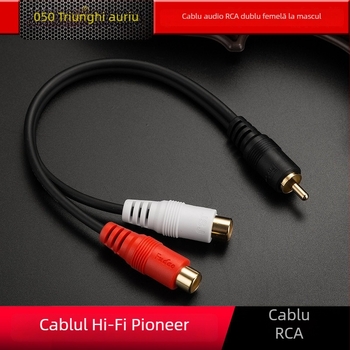 Cablu RCA audio splitter, 1 masculin la 2 feminine, Jsj jinshanjiao, carcasă din PVC, ROHS, pentru audio și video