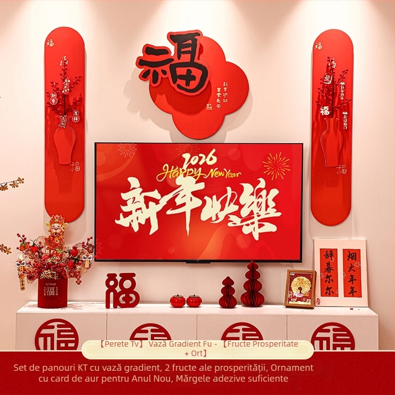 Decorațiune pentru pereți – stil Chinezesc, pentru Festivalul Primăverii, motiv Anul Calului