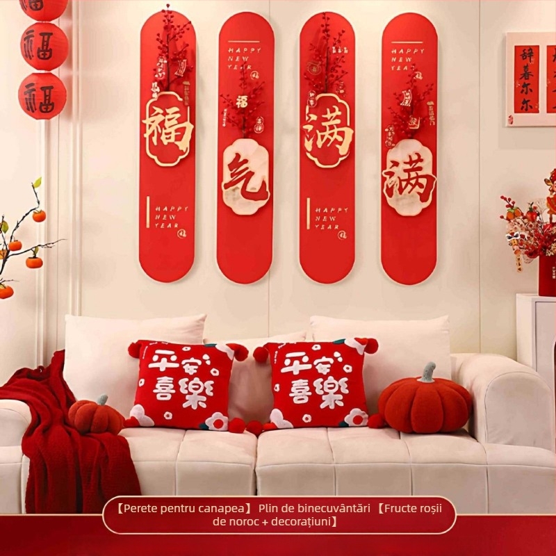 Decorațiune pentru pereți – stil Chinezesc, pentru Festivalul Primăverii, motiv Anul Calului