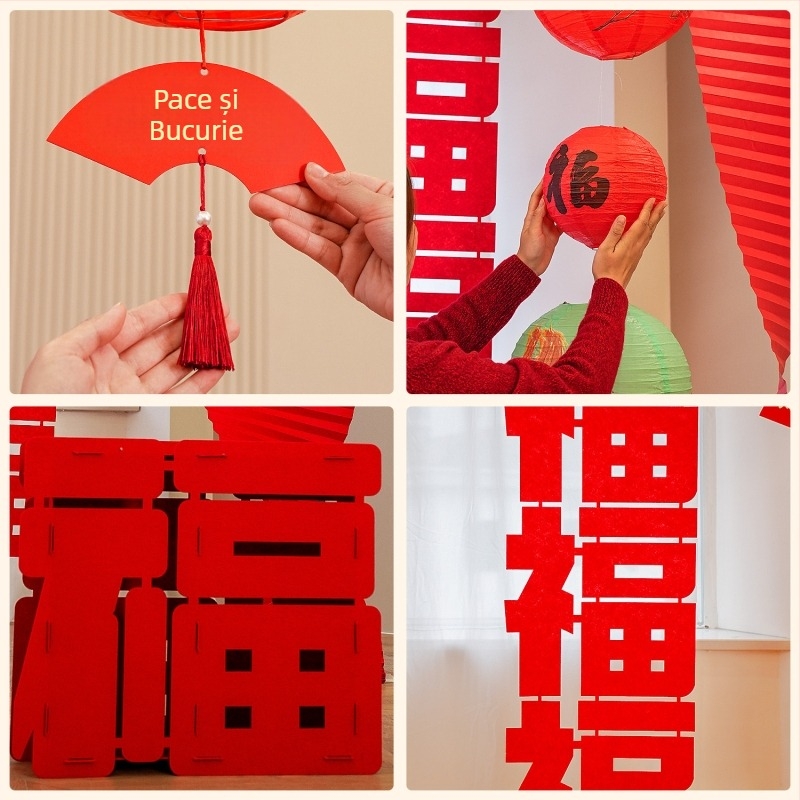 Accesorii pentru amenajarea spațiului – ornamente în stil festiv pentru decor cu felinare la Festivalul Primăverii