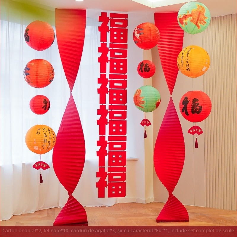 Accesorii pentru amenajarea spațiului – ornamente în stil festiv pentru decor cu felinare la Festivalul Primăverii