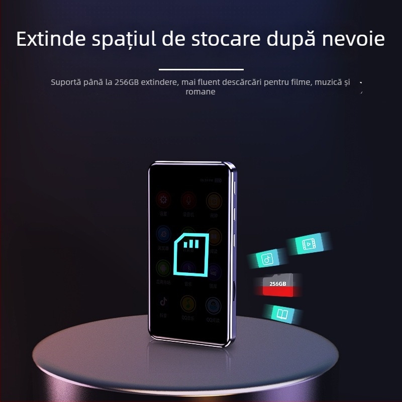 Player MP4 M26 cu ecran tactil, Bluetooth, funcții tablet Android, suport card TF, cititor de cărți electronice