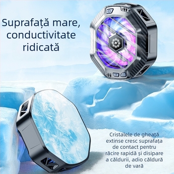 Răcitor pentru telefon cu încărcare wireless X60, răcire pe bază de semiconductori, fixare magnetică, interfață Type-C, ABS+aluminiu aliaj+magnet, 80 g, compatibil cu Apple și Android