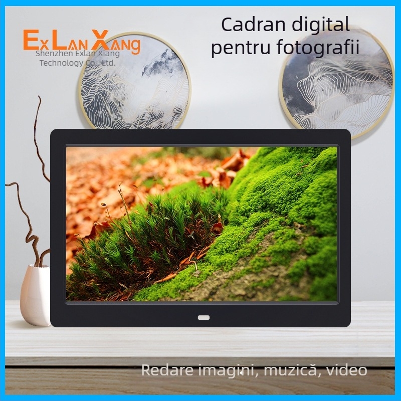 Ramă foto digitală LED (rezoluție 1024x600, stocare 16MB, suport card SD/USB/MMC, formate JPEG/JPG, raport de aspect 16:9)