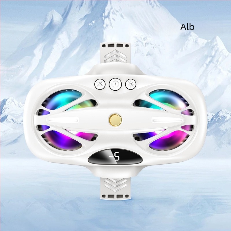 Clips de răcire pentru partea din spate a telefonului cu iluminare RGB și trei afișaje digitale (Model: 12, Putere: 15W, Greutate: 158 g, Material: ABS+PC+aliaj de aluminiu, Interfață: Type-C)