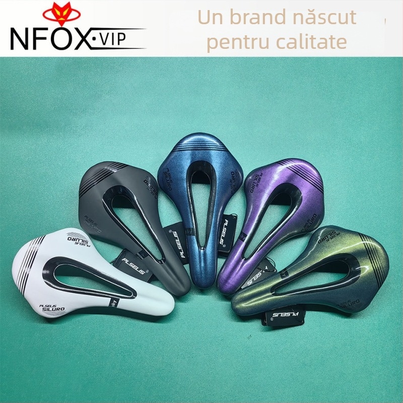 Șa de bicicletă cu arc din carbon și piele microfibră, nas scurt, design respirabil (GT418)