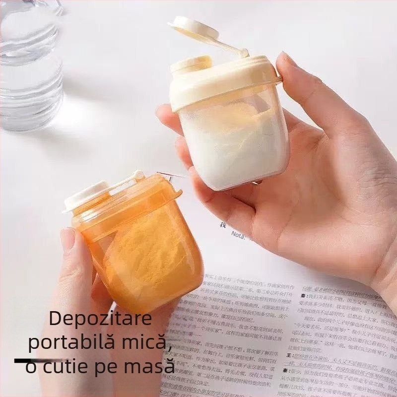 Dijin cutie portabilă divizată pentru pudra de lapte, porții pentru o masă, depozitare rezistentă la umezeală, pentru bebeluși 0–1 ani