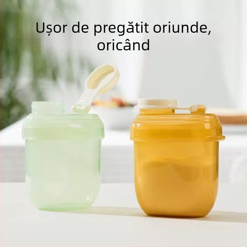 Dijin cutie portabilă divizată pentru pudra de lapte, porții pentru o masă, depozitare rezistentă la umezeală, pentru bebeluși 0–1 ani