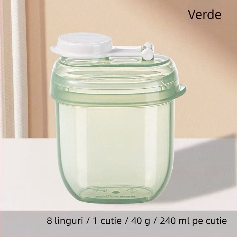 Dijin cutie portabilă divizată pentru pudra de lapte, porții pentru o masă, depozitare rezistentă la umezeală, pentru bebeluși 0–1 ani