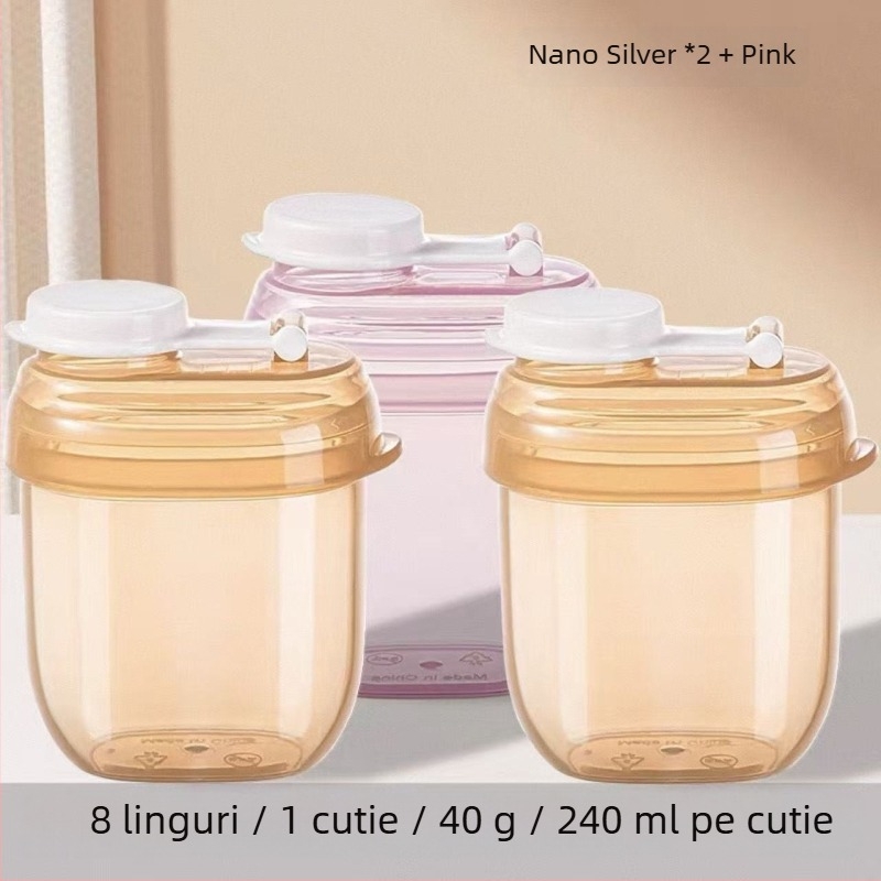 Dijin cutie portabilă divizată pentru pudra de lapte, porții pentru o masă, depozitare rezistentă la umezeală, pentru bebeluși 0–1 ani