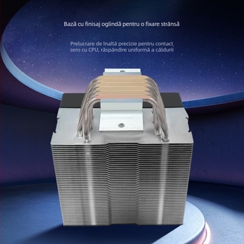 Cooler procesor Magic Space X600 cu 6 țevi de căldură, ventilator ARGB de 12 cm PWM, compatibil cu LGA1200/1700 și AM4/AM5