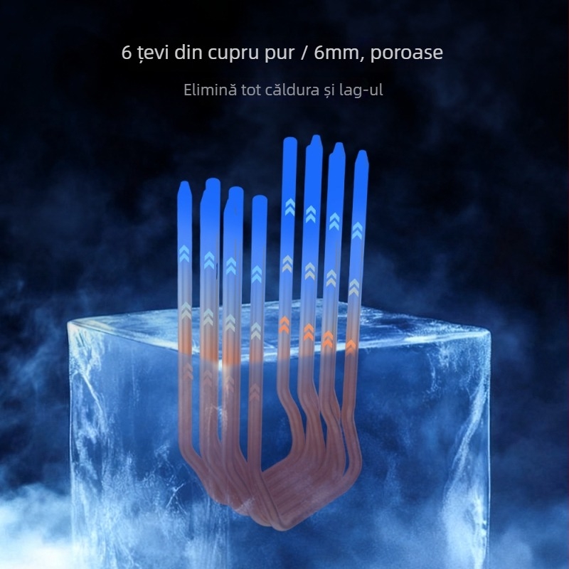 Cooler procesor Magic Space X600 cu 6 țevi de căldură, ventilator ARGB de 12 cm PWM, compatibil cu LGA1200/1700 și AM4/AM5