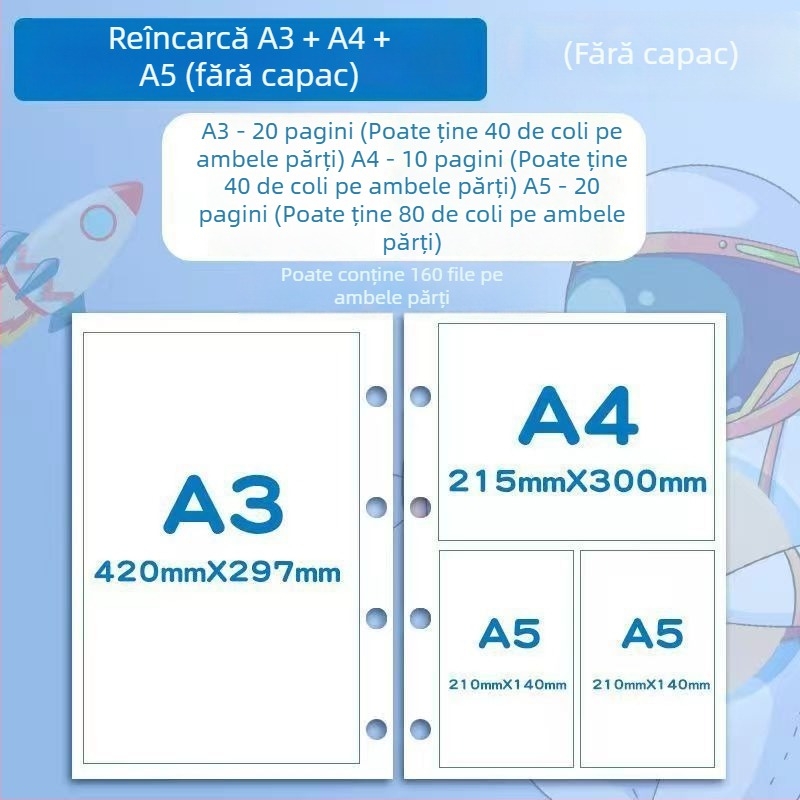 Carte de colecție pentru certificate – suprafață din piele, 40 de pagini, fără siglă, cadou pentru copii și colegi