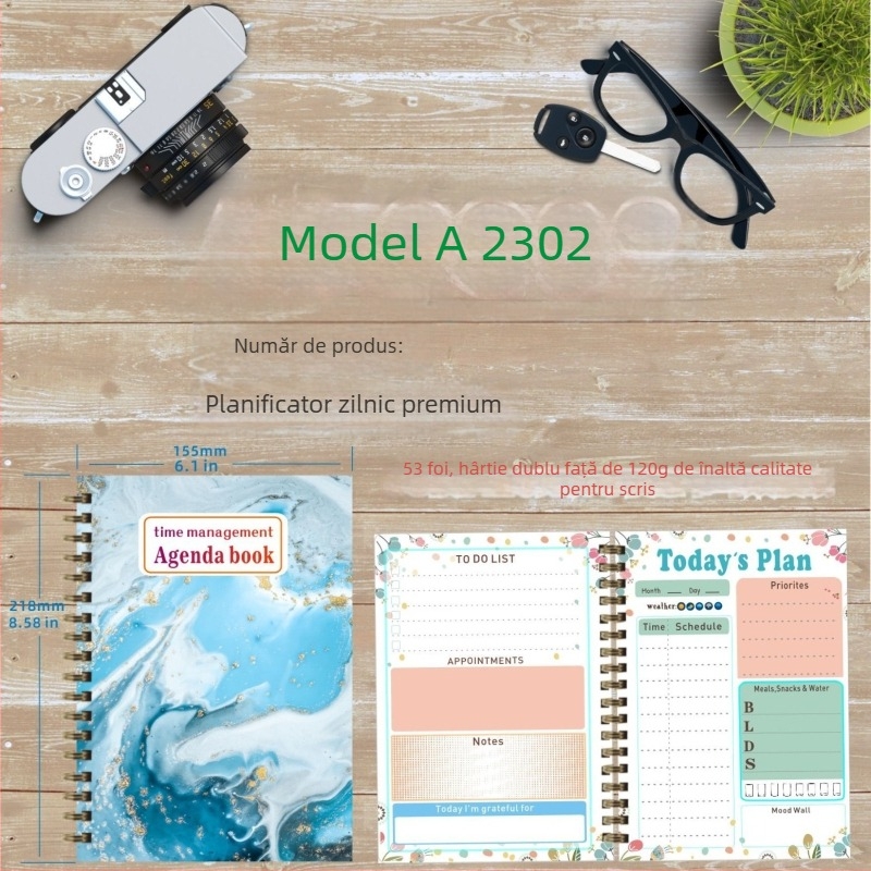 Caiet Deburg 2301, hârtie offset 120 g, 53 coli, Personalizare: Da