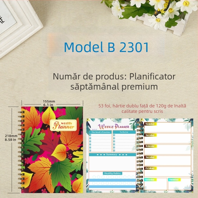 Caiet Deburg 2301, hârtie offset 120 g, 53 coli, Personalizare: Da