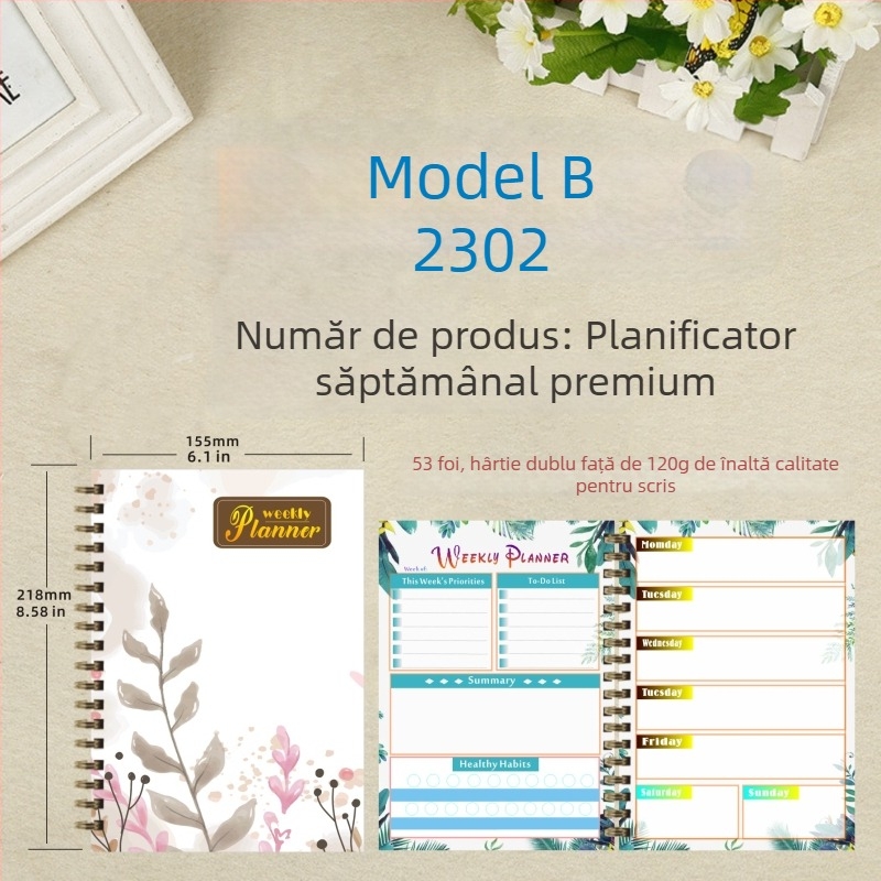 Caiet Deburg 2301, hârtie offset 120 g, 53 coli, Personalizare: Da