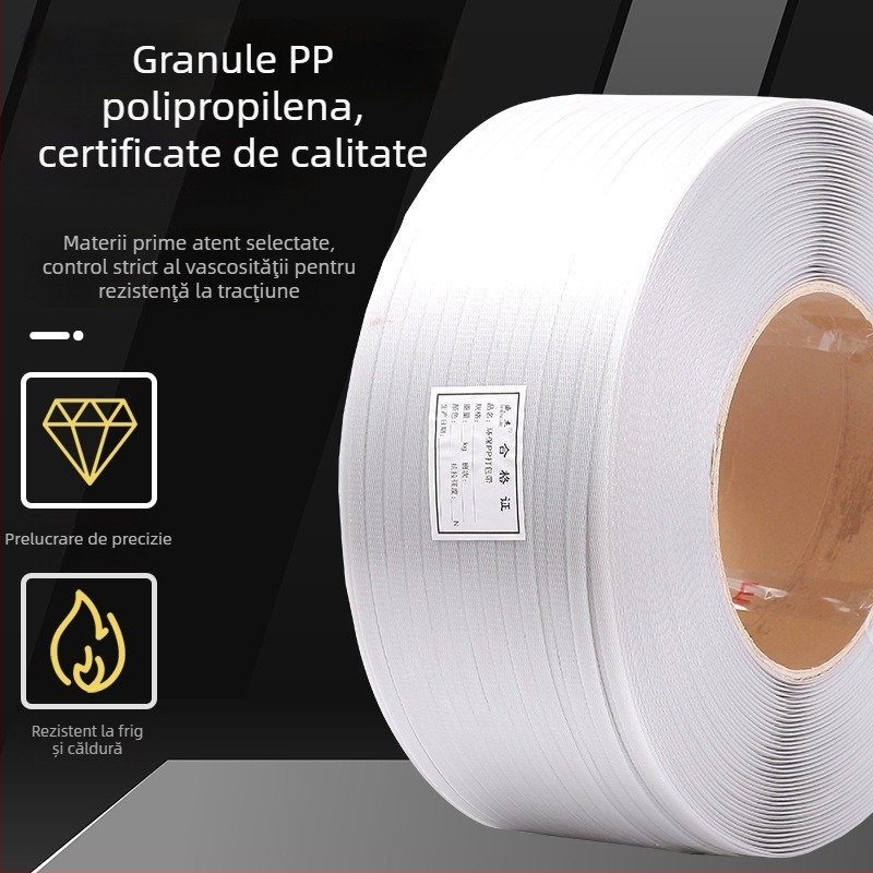 Bandă de ambalare PP transparentă pentru logistică și electrocasnice | potrivită pentru mașini automate și semi-automate | rezistență la tracțiune 100 kg