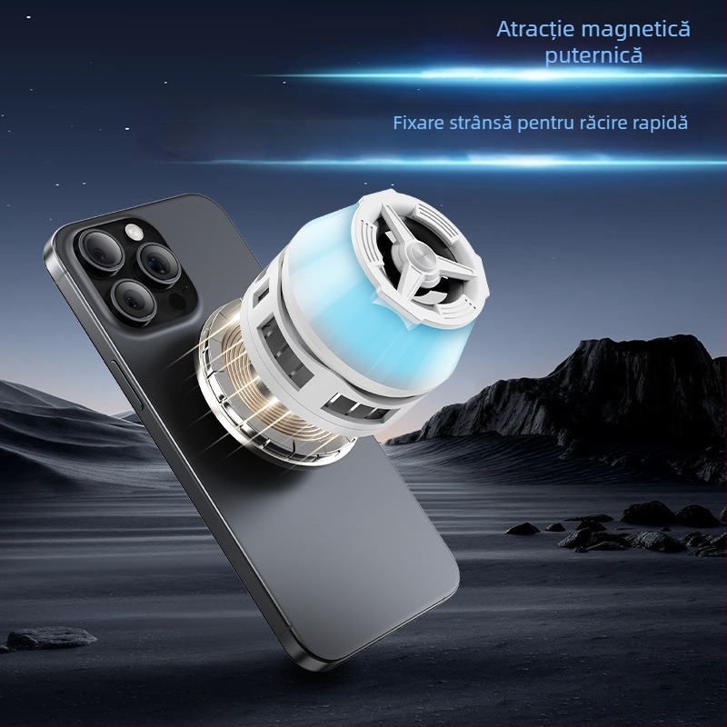 Zl18 Cooler magnetic pentru telefon cu răcire pe bază de semiconductori și difuzor Bluetooth încorporat – 10W, ABS, USB-C, 106g
