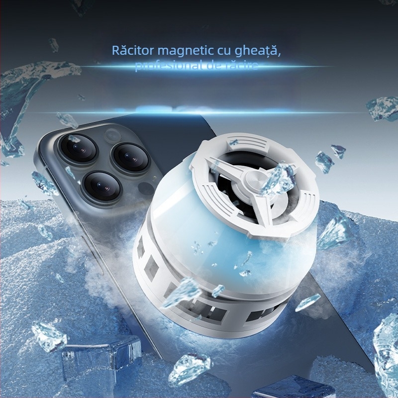 Zl18 Cooler magnetic pentru telefon cu răcire pe bază de semiconductori și difuzor Bluetooth încorporat – 10W, ABS, USB-C, 106g