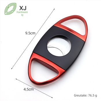 Foarfece pentru trabucuri din oțel inoxidabil, finisaj electroplating, lamă cu două tăișuri; origine Yangjiang; marca Xinjun Hardware; personalizare disponibilă