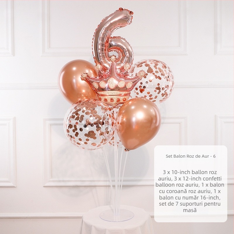 Coloană de baloane pentru zi de naștere cu cifrele 0–9, folie de aluminiu, potrivită pentru primul an de viață și evenimente sportive