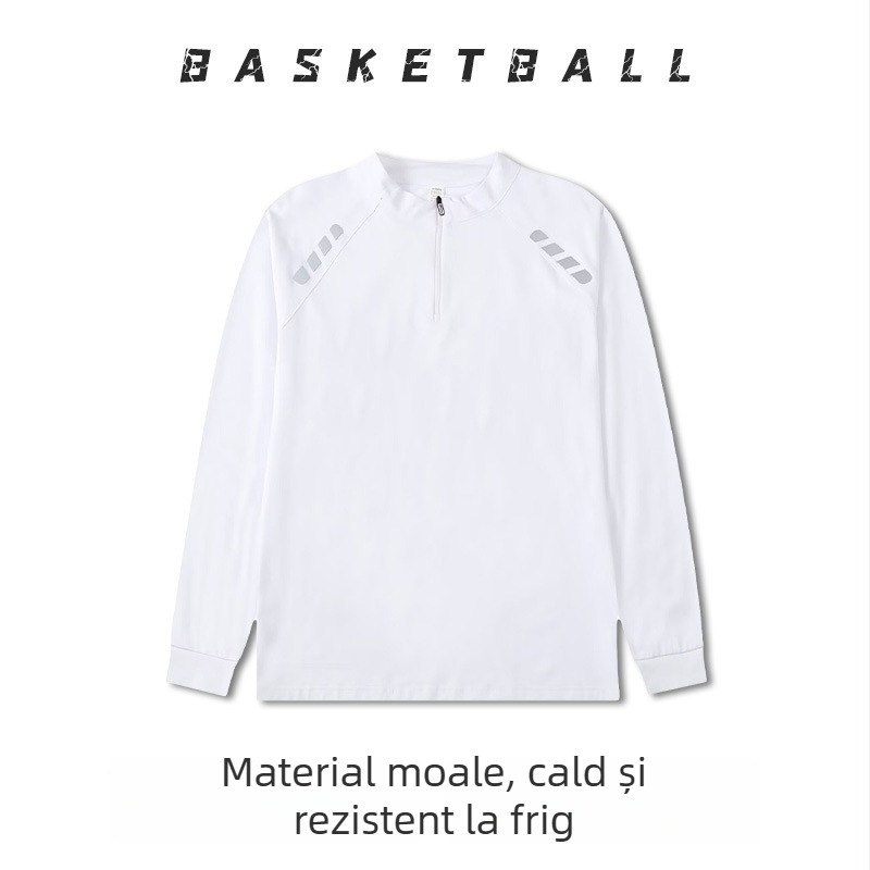 Uniformă de baschet cu mâneci lungi – respirabilă, uscare rapidă, 100% poliester, guler rotund, pentru bărbați și femei