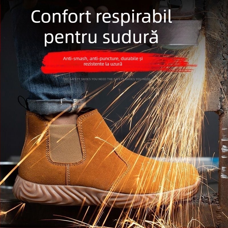 Pantofi de protecție pentru sudori (cu vârf metalic, rezistenți la impact și perforare, antiderapare, rezistenți la căldură)