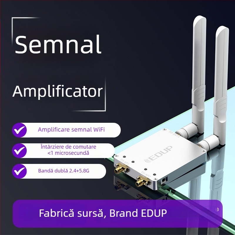 Amplificator de semnal cu canal dual pentru routere și plăci de rețea, 2,4/5,8 GHz, ieșire 4W, compatibil cu 802.11n