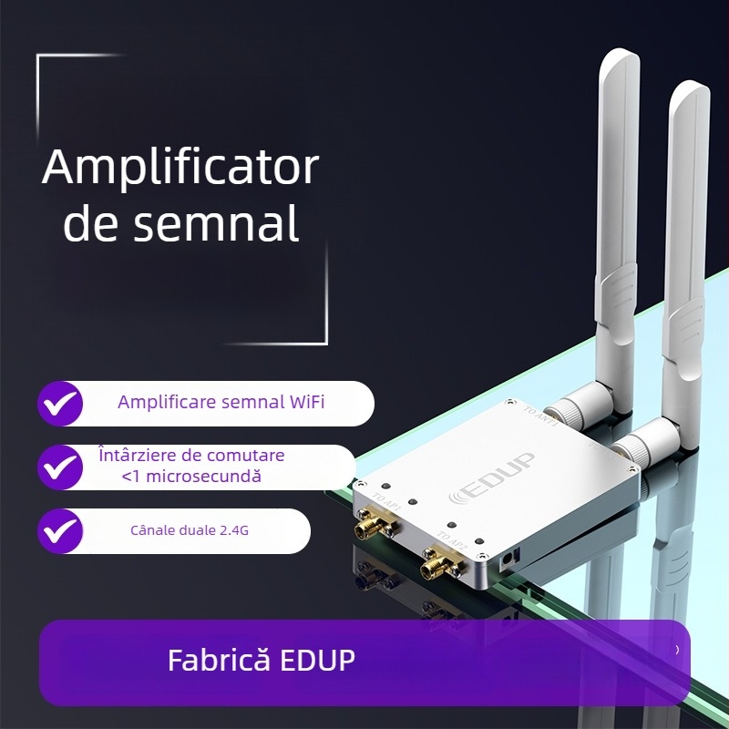 Amplificator de semnal cu canal dual pentru routere și plăci de rețea, 2,4/5,8 GHz, ieșire 4W, compatibil cu 802.11n