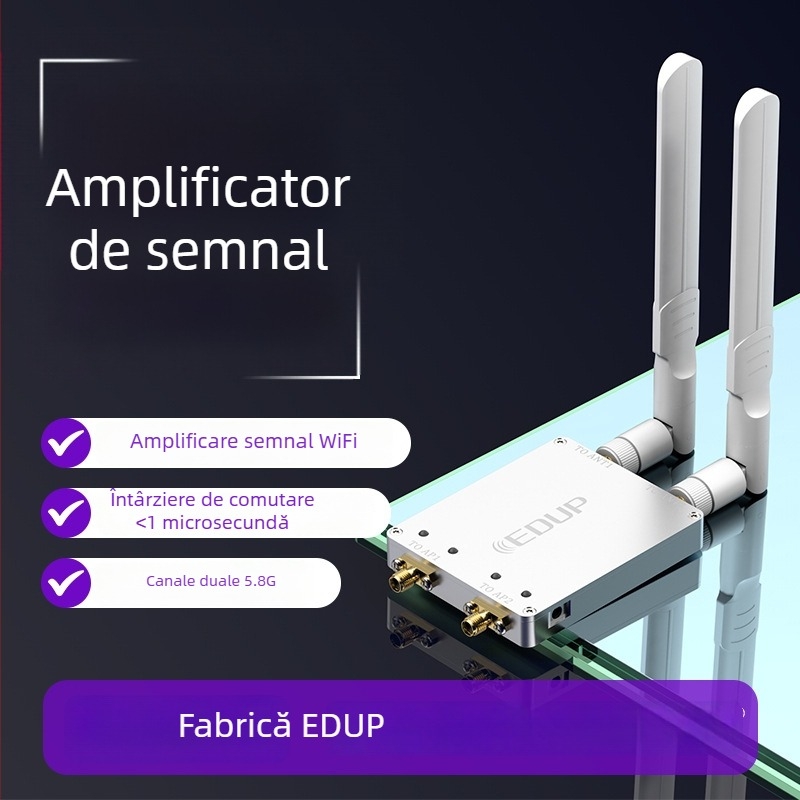Amplificator de semnal cu canal dual pentru routere și plăci de rețea, 2,4/5,8 GHz, ieșire 4W, compatibil cu 802.11n