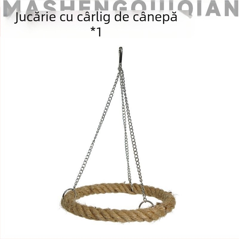 Cuier pentru papagal din sfoară de bumbac rotativ pentru cățărare — origine: Shandong; vârstă: Adult; importat: Nu; specie: Pasăre