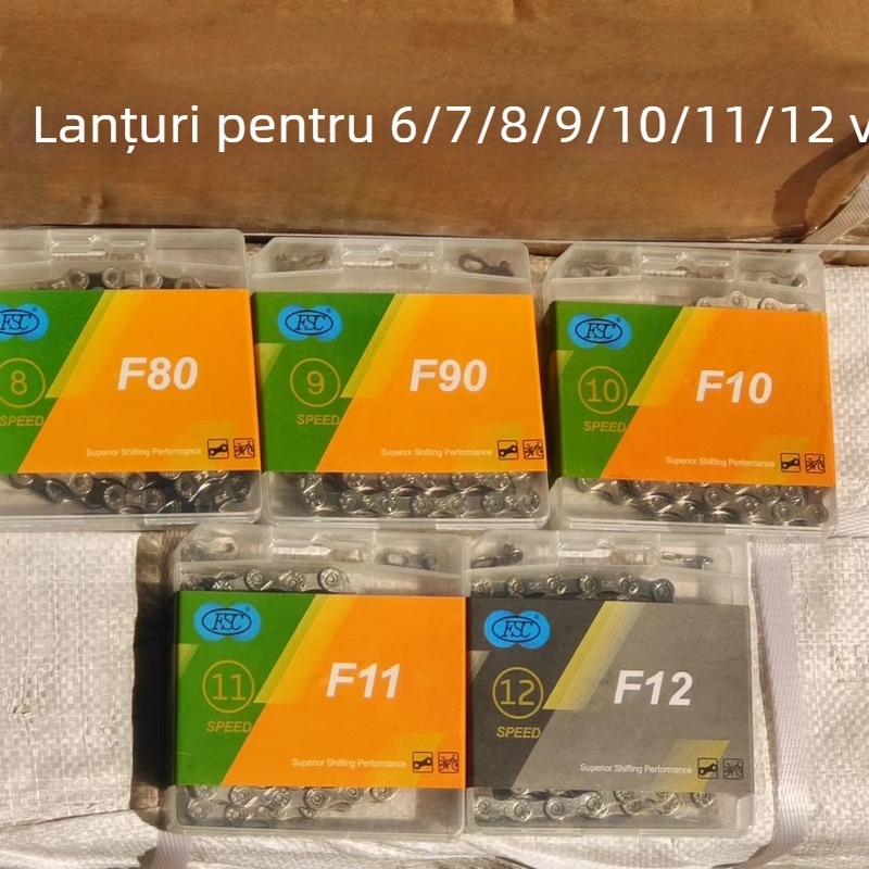 Lanț de bicicletă FSC, Secțiunea 116, compatibil cu 8-12 viteze, oțel de înaltă carbon, rezistență la tracțiune 150 kg