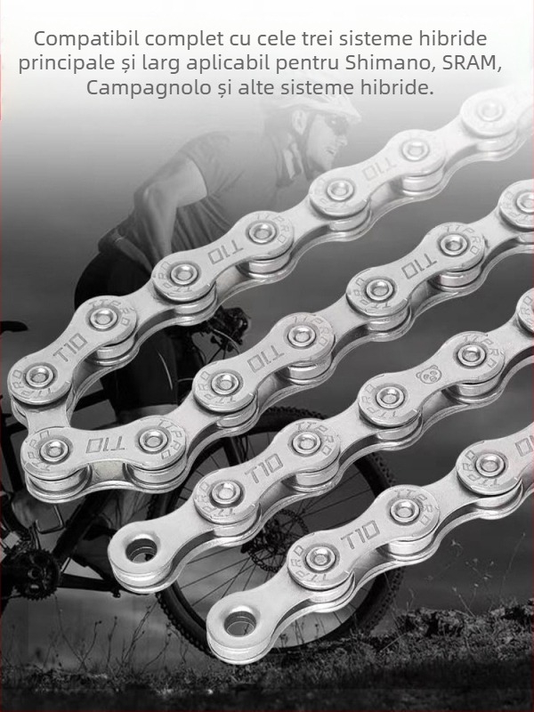 Lanț de bicicletă TTPRO pentru biciclete de munte și oraș, 8/9/10/11/12 viteze, oțel înalt de carbon, 116 pitch