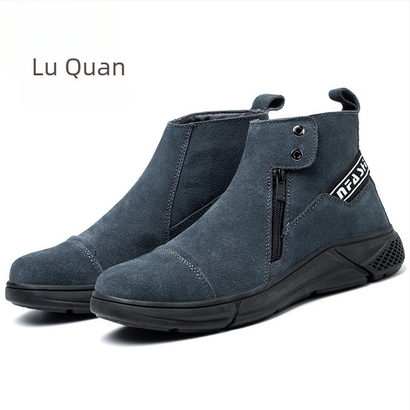 Pantofi de protecție Lu Quan: antișoc și anti-perforație, protecție la perforare, piele de vițel cu căptușeală fleece