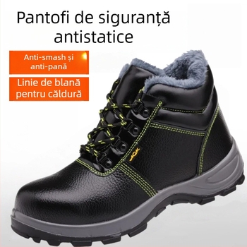 Încălțăminte de protecție pentru muncă cu vârf din oțel – anti-șoc, anti-perforație, anti-static, izolați; piele de viței embossată + talpă PU