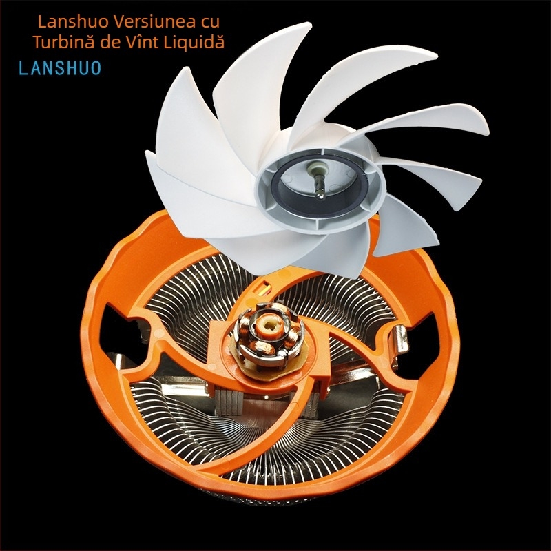 Radiator CPU Swirl versiune, aliaj cupru-aluminiu, răcire cu aer, 2 țevi de transfer termic, USB porturi: 2