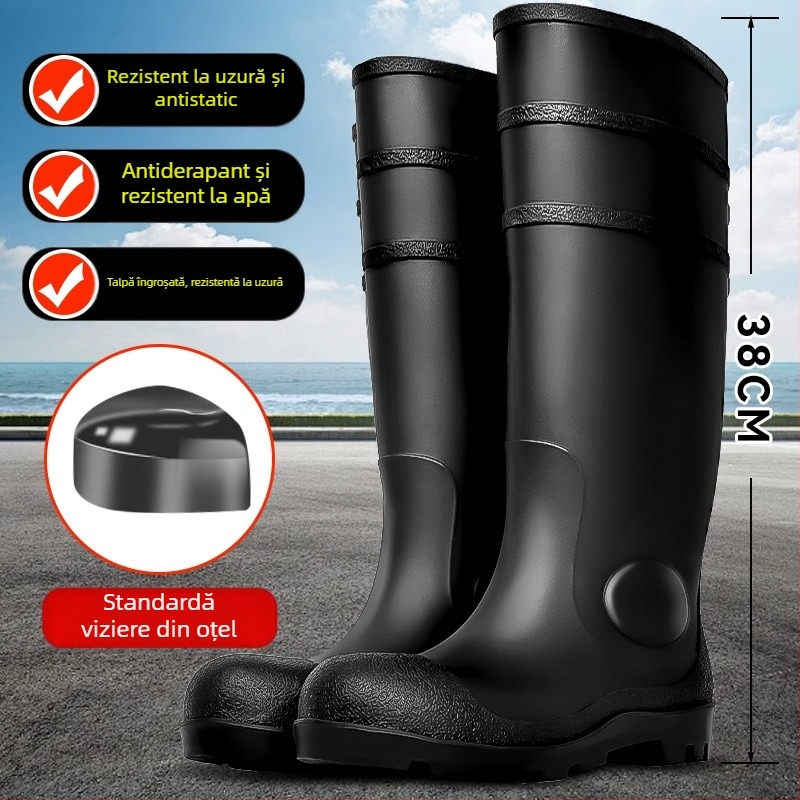 Cizme de ploaie de lucru din cauciuc – impermeabile, rezistente la impact