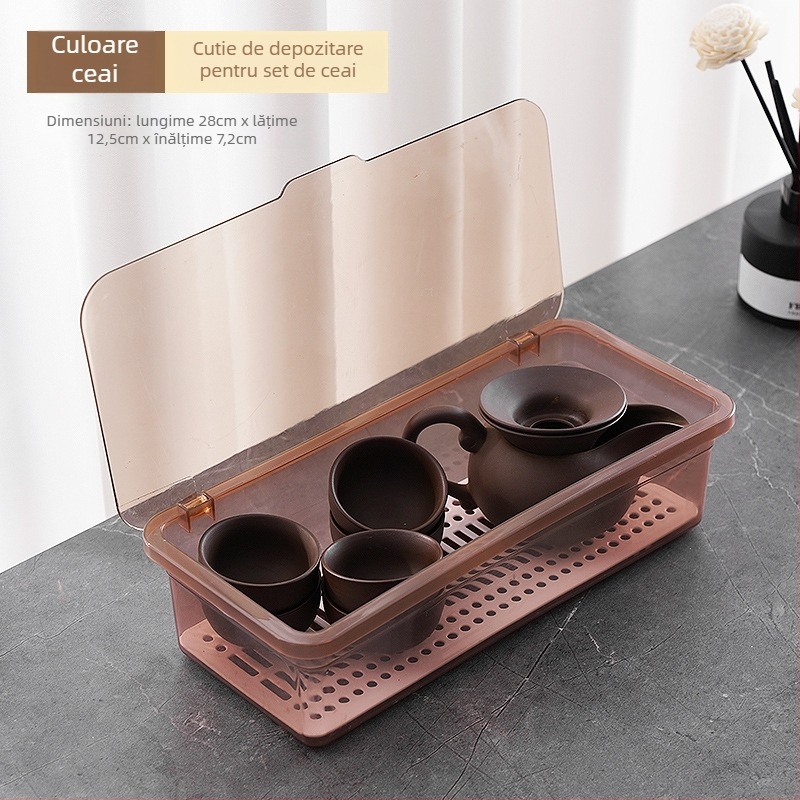 Cutie desktop de depozitare pentru husele de telefoane – protecție împotriva prafului, transparentă, plastic PS, 100% material nou