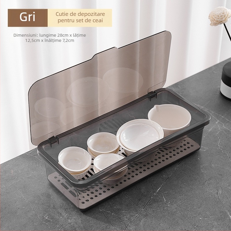 Cutie desktop de depozitare pentru husele de telefoane – protecție împotriva prafului, transparentă, plastic PS, 100% material nou