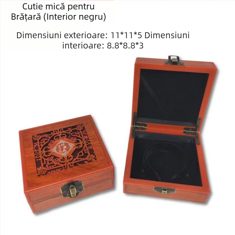 Cutie de afișare pentru brățară, lemn imitativ, ambalaj intern, cutie cadou, ambalaj pentru bijuterii