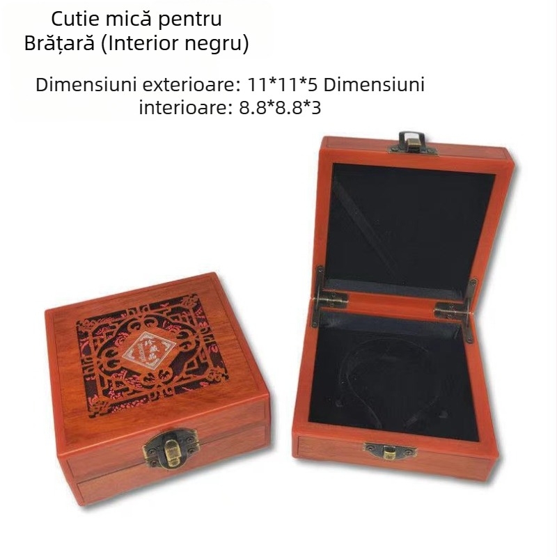 Cutie de afișare pentru brățară, lemn imitativ, ambalaj intern, cutie cadou, ambalaj pentru bijuterii