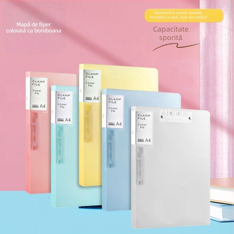 Dosar PP Yaxing cu clemă puternică și clemă pe placă, finisaj mat rezistent la apă, fără imprimare