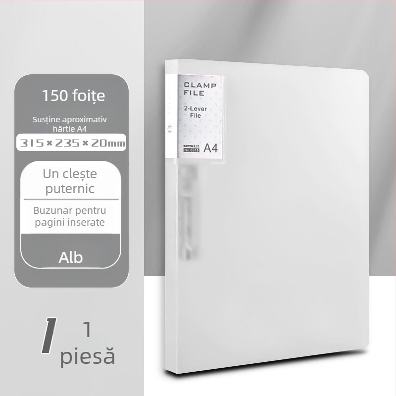 Dosar PP Yaxing cu clemă puternică și clemă pe placă, finisaj mat rezistent la apă, fără imprimare