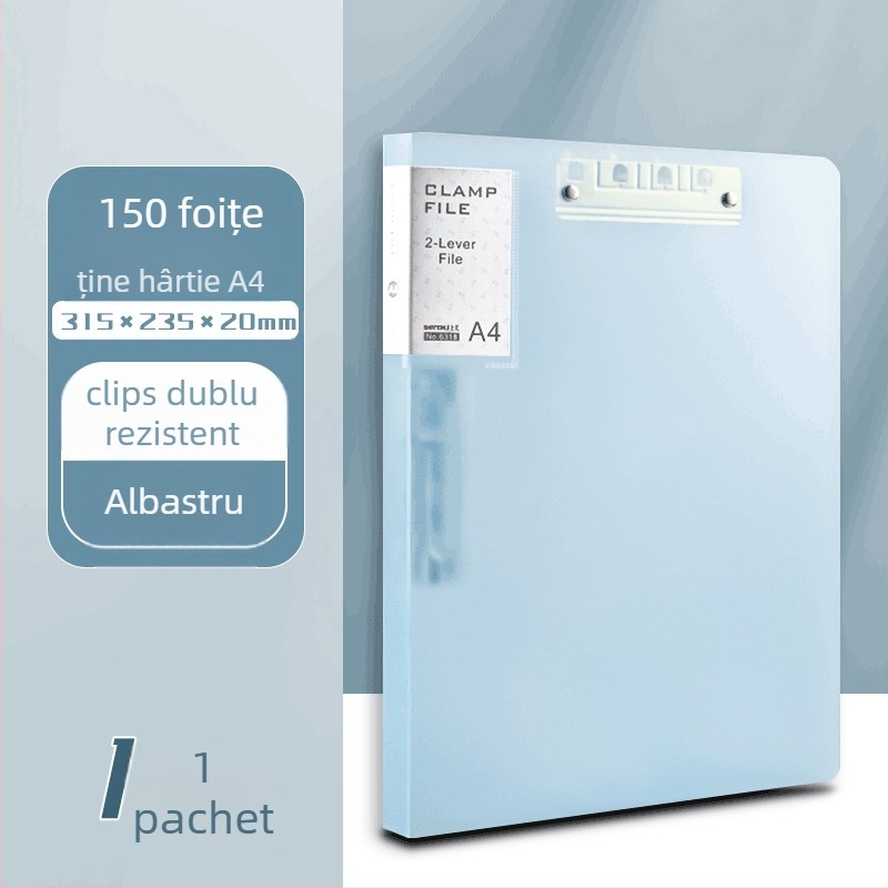 Dosar PP Yaxing cu clemă puternică și clemă pe placă, finisaj mat rezistent la apă, fără imprimare